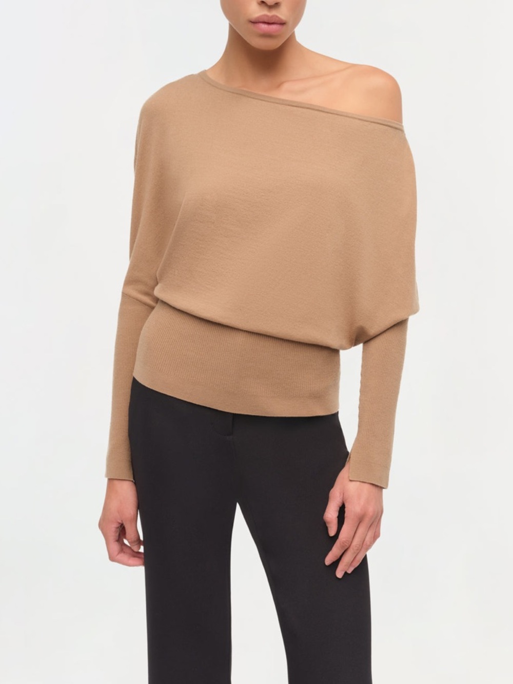 Simkhai Lavina Off Shoulder Sweater In Camel